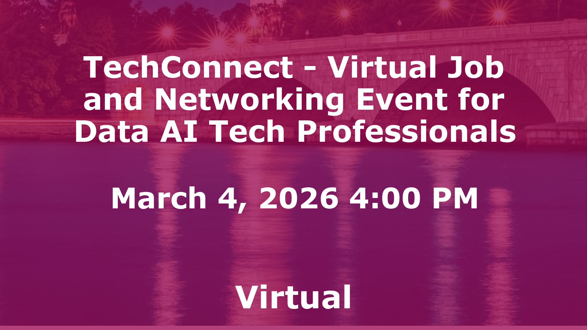 TechConnect - Virtual Job and Networking Event for Data AI Tech Professionals event image